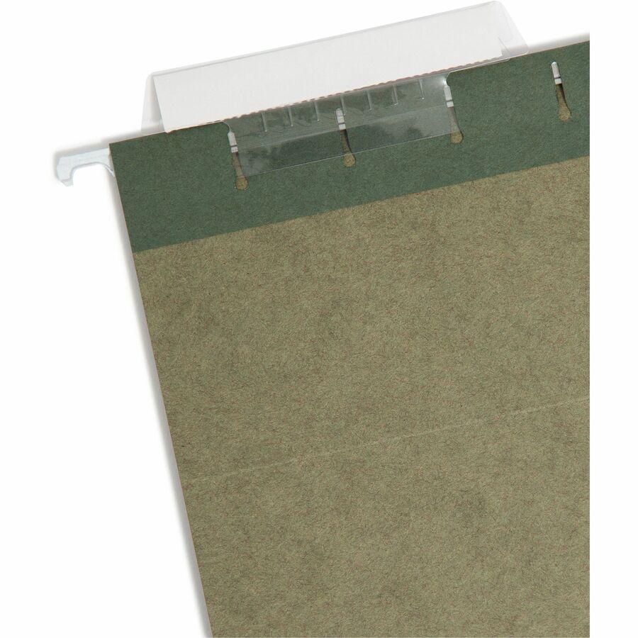 Smead 1/3 Tab Cut Legal Recycled Hanging Folder - 8 1/2" x 14" - Top Tab Location - Assorted Position Tab Position - Vinyl - Standard Green - 10% Recycled - 25 / Box. Picture 6