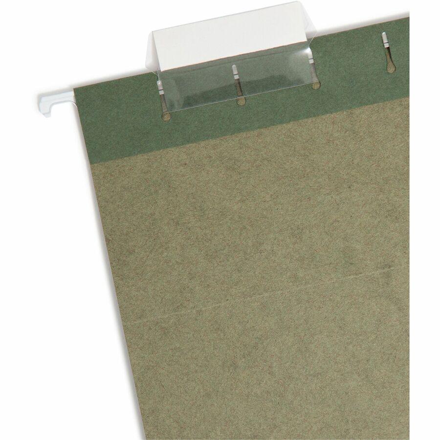Smead 1/5 Tab Cut Legal Recycled Hanging Folder - 8 1/2" x 14" - Top Tab Location - Assorted Position Tab Position - Vinyl - Standard Green - 10% Recycled - 25 / Box. Picture 6