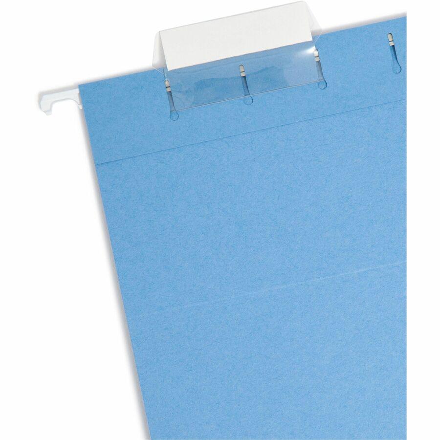 Smead 1/5 Tab Cut Legal Recycled Hanging Folder - 8 1/2" x 14" - Top Tab Location - Assorted Position Tab Position - Vinyl - Blue, Green, Orange, Red, Yellow - 10% Recycled - 25 / Box. Picture 6
