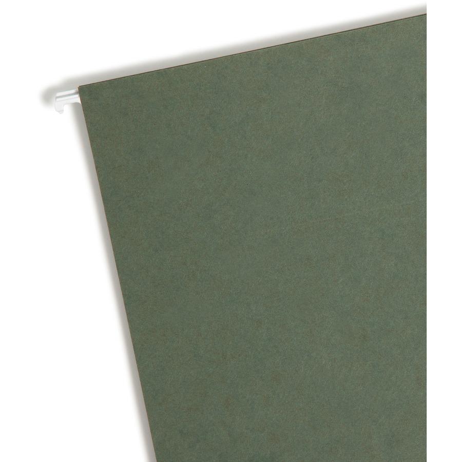 Smead Legal Recycled Hanging Folder - 1" Folder Capacity - 8 1/2" x 14" - 1" Expansion - Pressboard - Standard Green - 10% Recycled - 25 / Box. Picture 6