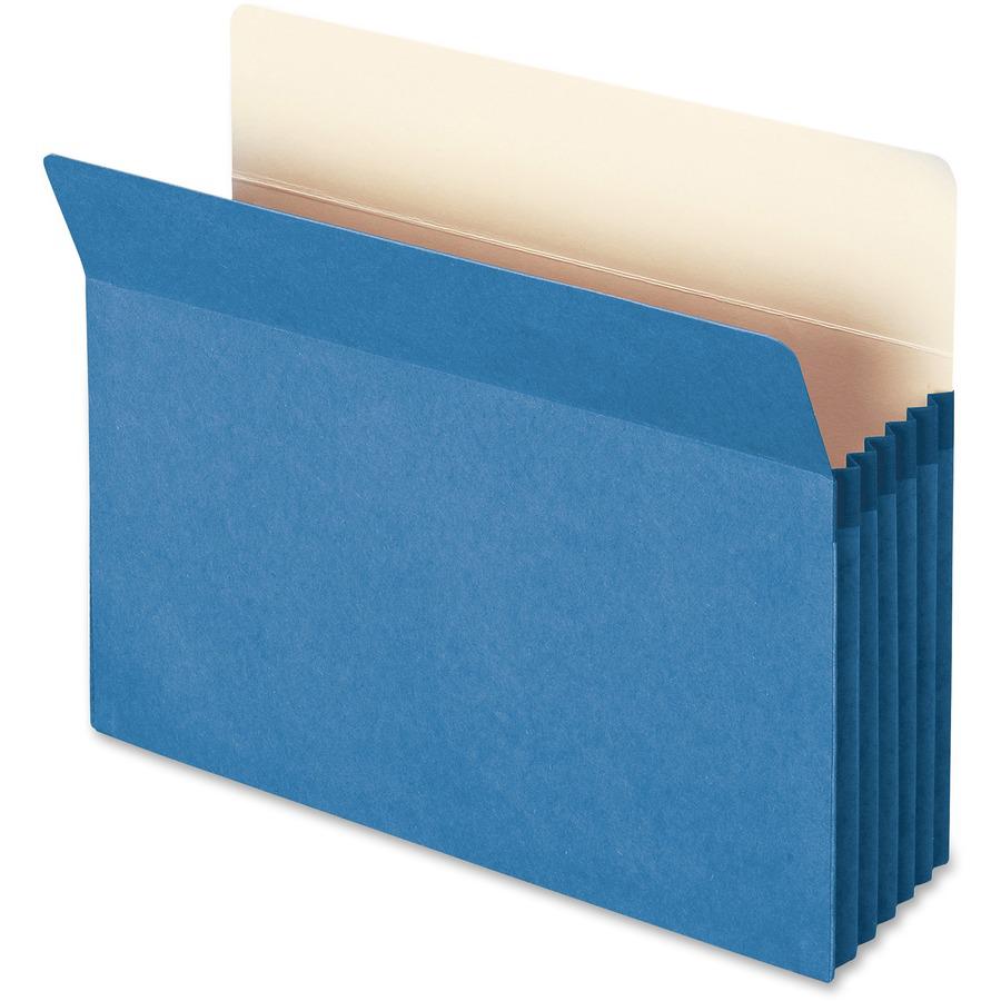 Smead TUFF Pocket Straight Tab Cut Letter Recycled File Pocket - 8 1/2" x 11" - 5 1/4" Expansion - Top Tab Location - Blue - 10% Recycled - 1 Each. Picture 8