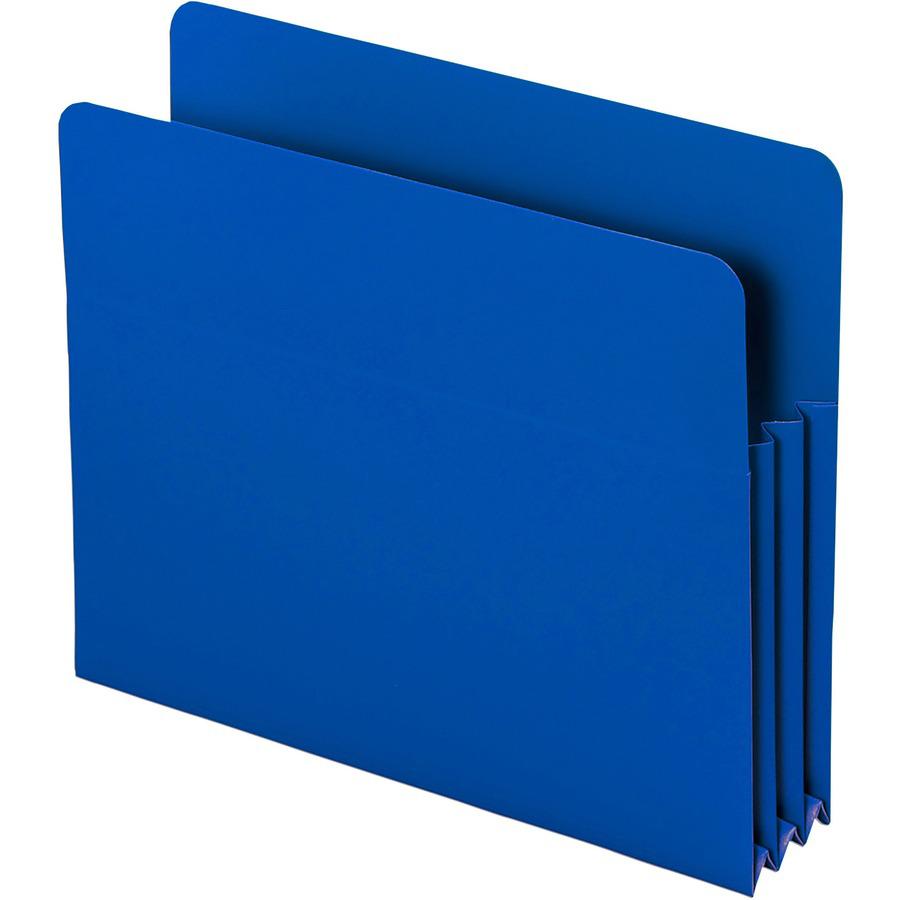 Smead Straight Tab Cut Letter File Pocket - 8 1/2" x 11" - 3 1/2" Expansion - Polypropylene - Blue - 4 / Pack. Picture 3