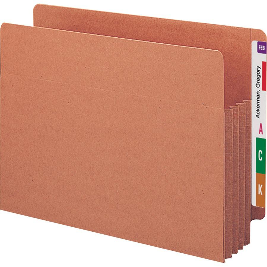 Smead TUFF Straight Tab Cut Letter Recycled File Pocket - 8 1/2" x 11" - 3 1/2" Expansion - Redrope - Redrope - 30% Recycled - 1 / Each. Picture 6