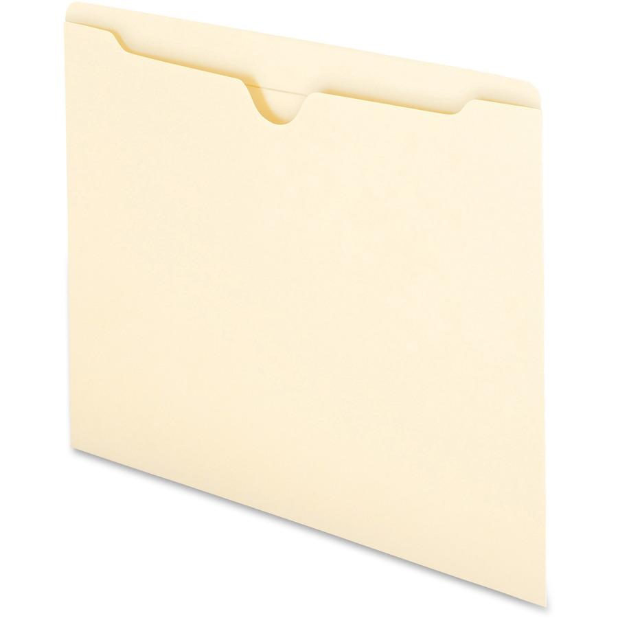 Smead Straight Tab Cut Letter Recycled File Jacket - 8 1/2" x 11" - Manila - 10% Recycled - 100 / Box. Picture 4