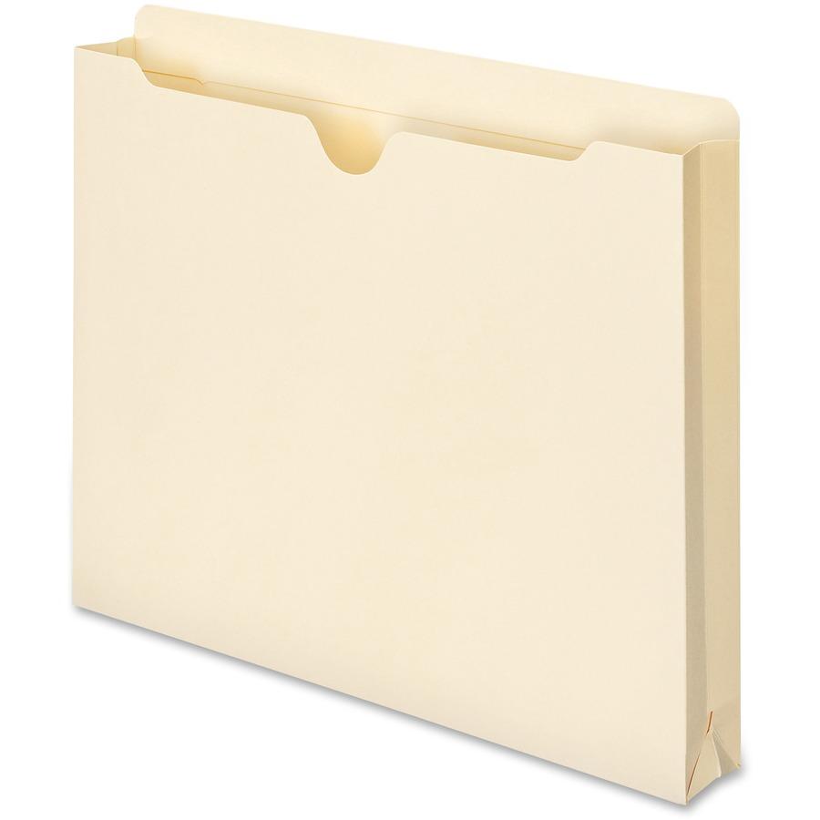 Smead Straight Tab Cut Letter Recycled File Jacket - 8 1/2" x 11" - 1 1/2" Expansion - Manila - 10% Recycled - 50 / Box. Picture 6