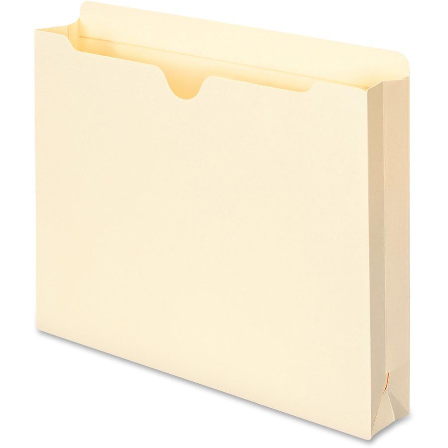 Smead Straight Tab Cut Letter Recycled File Jacket - 8 1/2" x 11" - 2" Expansion - Manila - 10% Recycled - 50 / Box. Picture 6