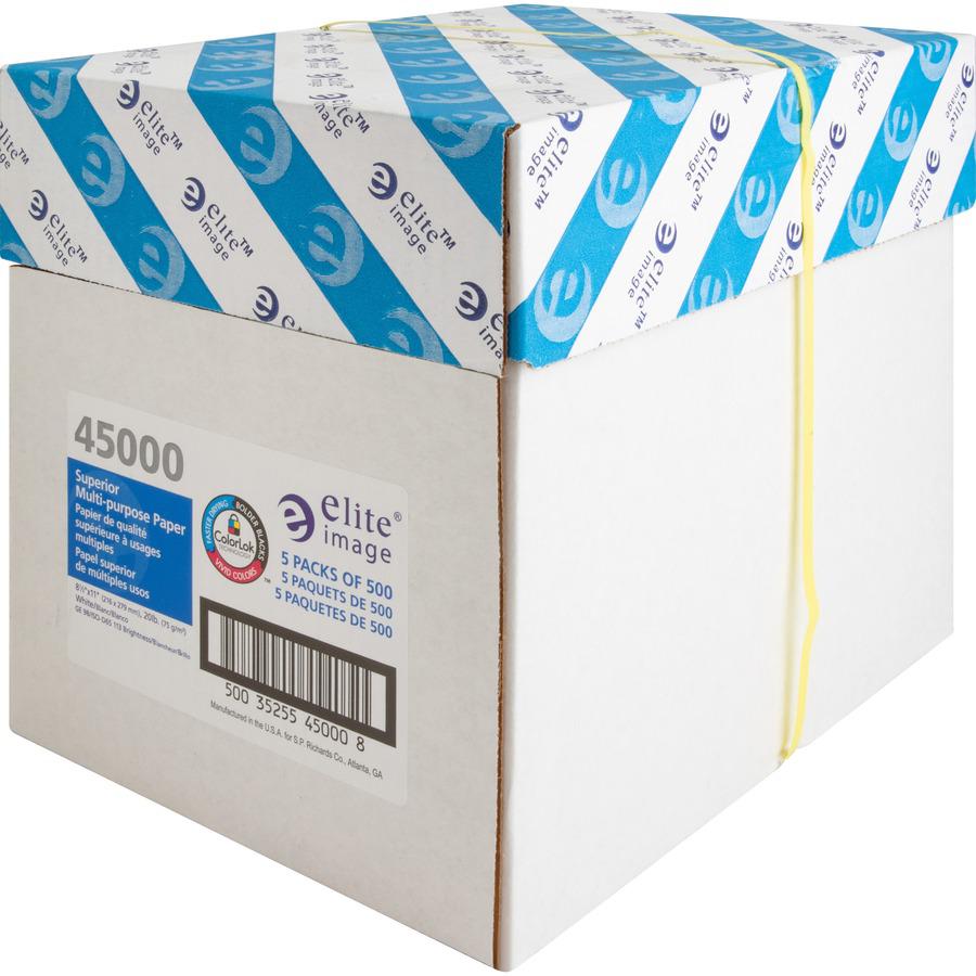 Elite Image Multipurpose Paper - 98 Brightness - Letter - 8 1/2" x 11" - 20 lb Basis Weight - 2500 / Carton ( - Ream per Case)SFI. Picture 5