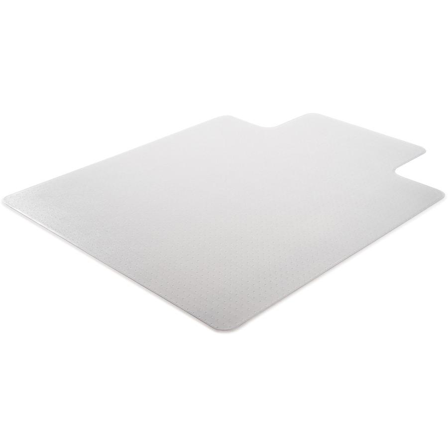 Lorell Low Pile Wide Lip Economy Chairmat - Carpeted Floor - 53" Length x 45" Width x 0.095" Thickness - Lip Size 12" Length x 25" Width - Vinyl - Clear - 1Each. Picture 4