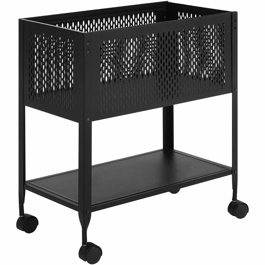 Lorell Mesh Rolling File - 4 Casters - Steel - x 13.3" Width x 24.2" Depth x 27.7" Height - Black - 1 Each. Picture 8