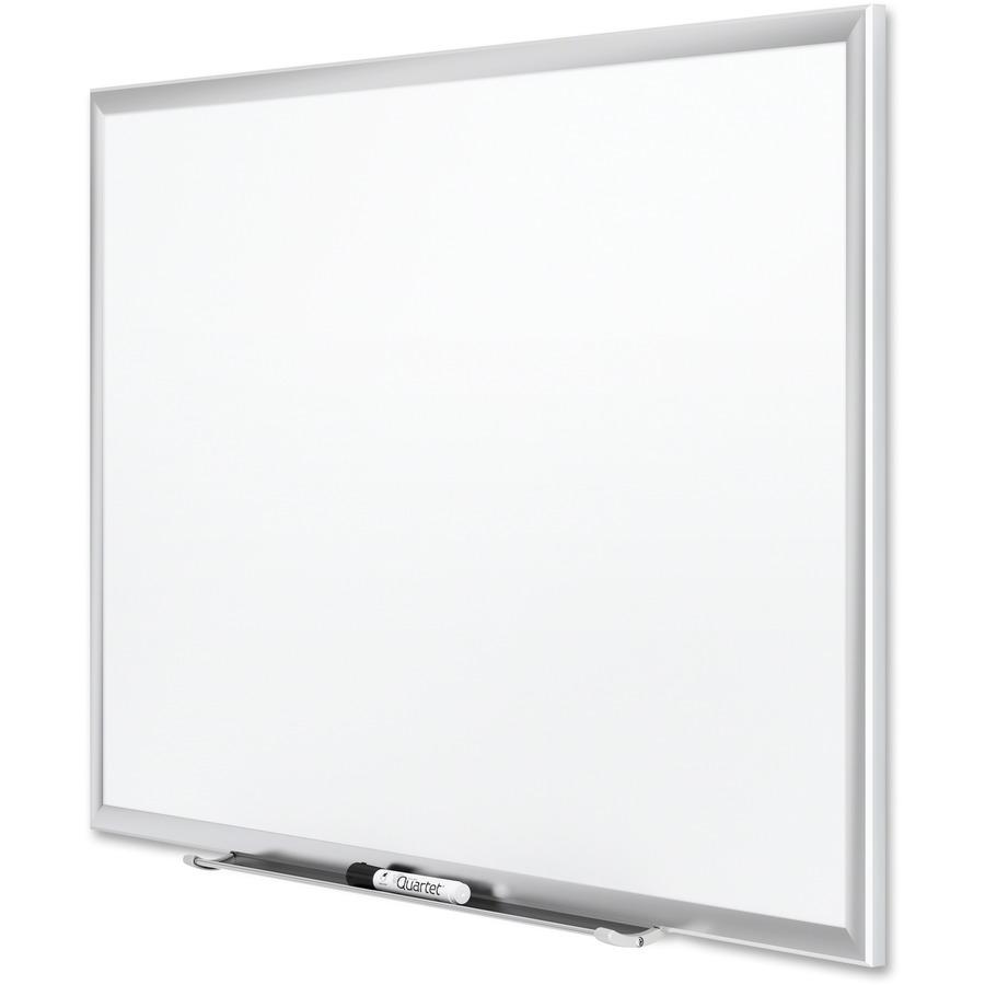 Quartet Premium DuraMax Magnetic Whiteboard - 48" (4 ft) Width x 36" (3 ft) Height - White Porcelain Surface - Silver Aluminum Frame - Rectangle - Horizontal/Vertical - 1 Each - TAA Compliant. Picture 8