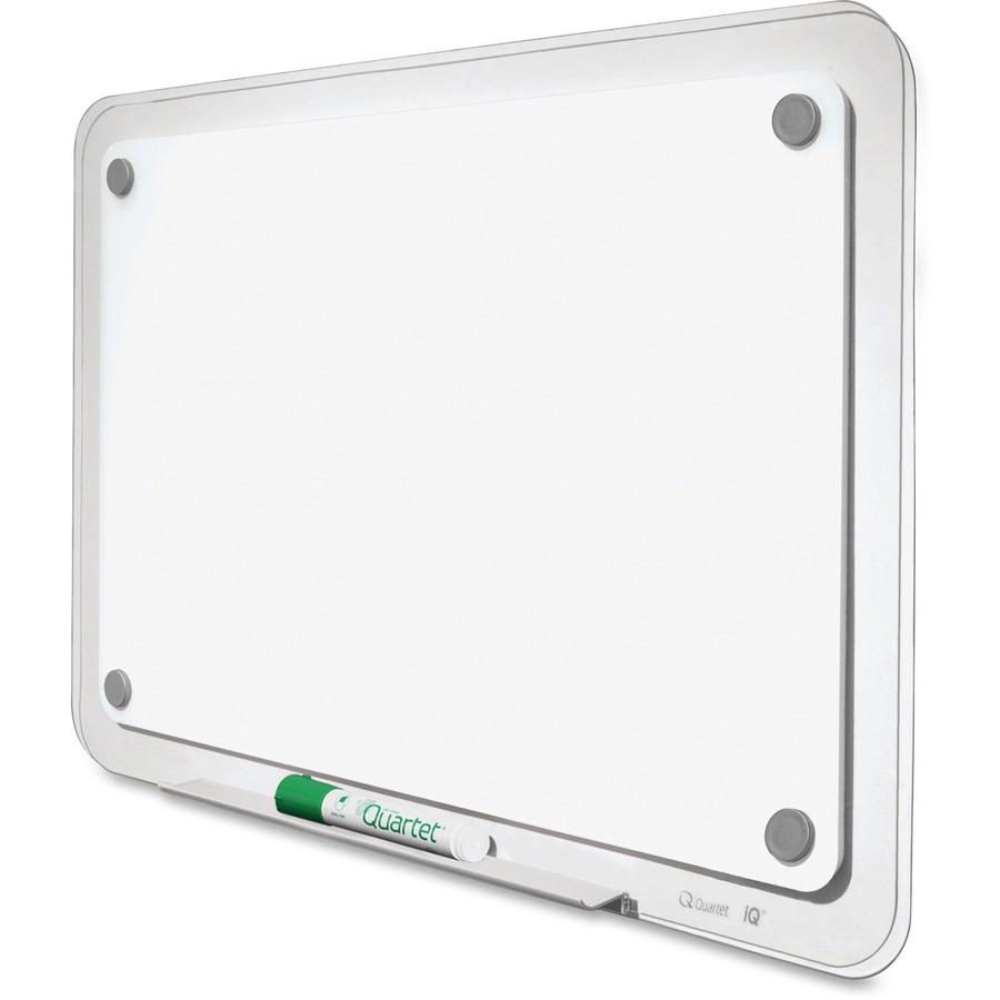 Quartet iQ Whiteboard - 35.5" (3 ft) Width x 22.5" (1.9 ft) Height - White Surface - Clear, Translucent Frame - Horizontal/Vertical - 1 Each. Picture 3