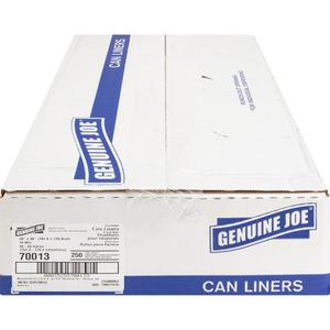 Genuine Joe Economy High-Density Can Liners - Large Size - 45 gal Capacity - 40" Width x 46" Length - 0.39 mil (10 Micron) Thickness - High Density - Translucent - Resin - 250/Carton. Picture 3