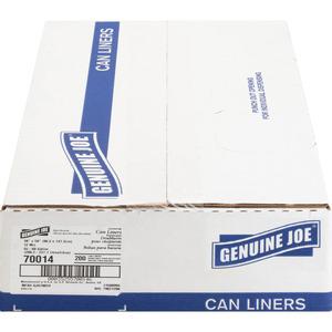 Genuine Joe Economy High-Density Can Liners - Extra Large Size - 60 gal - 38" Width x 58" Length x 0.47 mil (12 Micron) Thickness - High Density - Translucent - Resin - 200/Carton - Office Waste. Picture 5