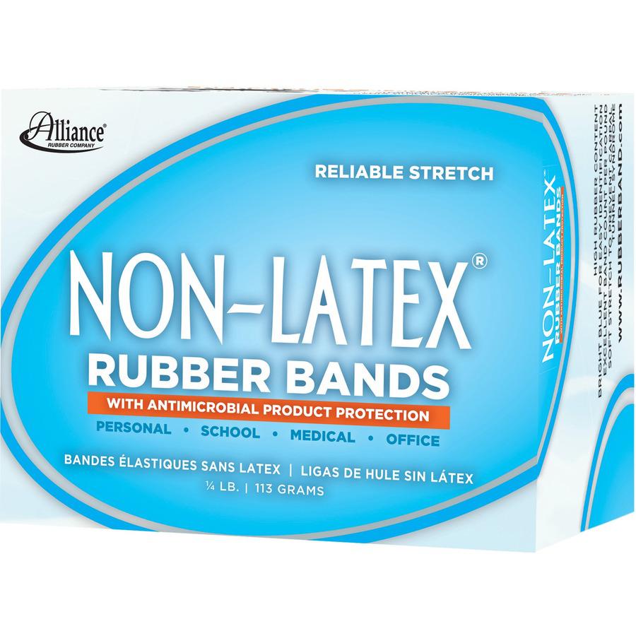 Alliance Rubber 42179 Non-Latex Rubber Bands with Antimicrobial Protection - Size #117B - 1/4 lb. box contains approx. 63 bands - 7" x 1/8" - Cyan blue. Picture 5