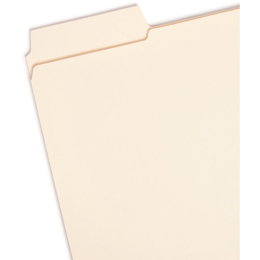 Smead SuperTab 1/3 Tab Cut Letter Recycled Top Tab File Folder - 8 1/2" x 11" - 3/4" Expansion - Top Tab Location - Assorted Position Tab Position - Manila - 10% Recycled - 100 / Box. Picture 6