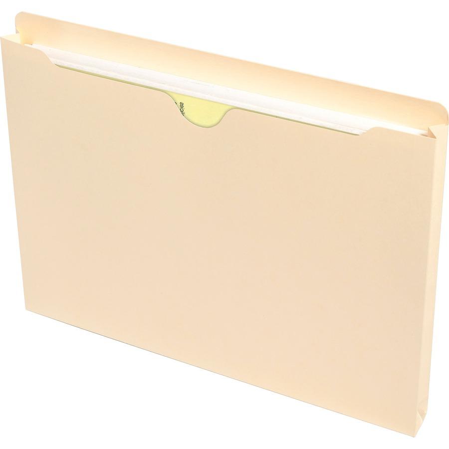 Smead Letter Recycled File Jacket - 8 1/2" x 11" - 1" Expansion - Manila - Manila - 10% Recycled - 50 / Box. Picture 2