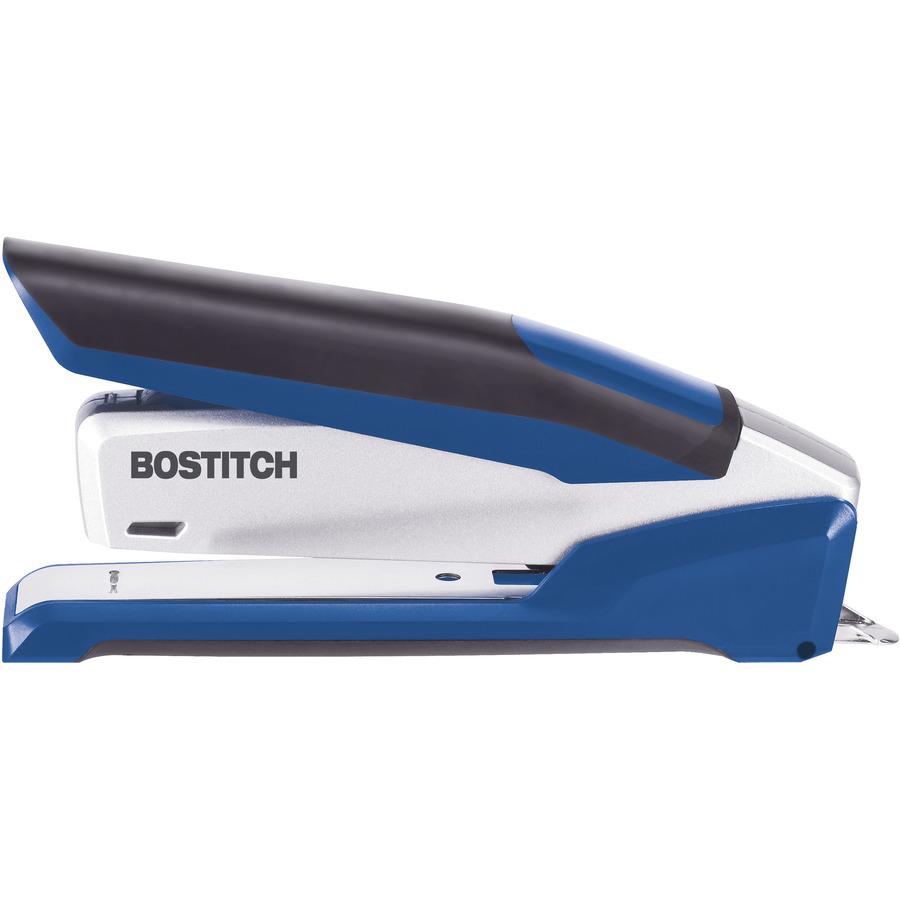 Bostitch InPower 28 Spring-Powered Premium Desktop Stapler - 28 Sheets Capacity - 210 Staple Capacity - Full Strip - 1/4" Staple Size - Blue, Silver. Picture 9