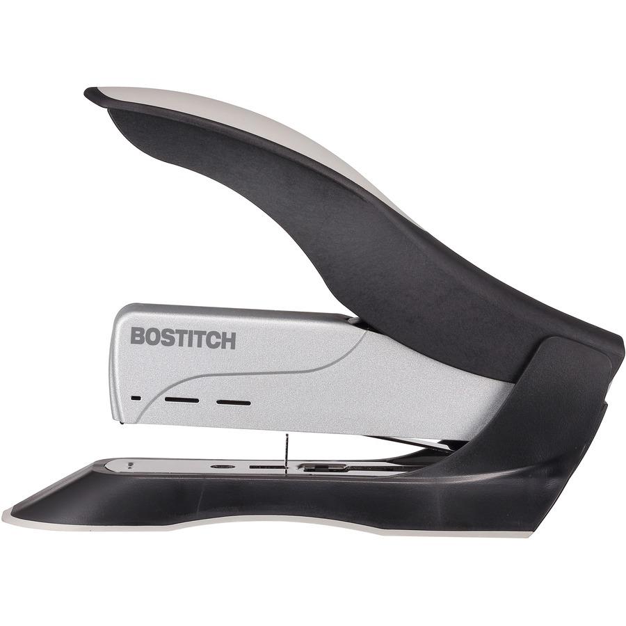 Bostitch Spring-Powered Antimicrobial Heavy Duty Stapler - 100 Sheets Capacity - 210 Staple Capacity - Full Strip - 1/2" Staple Size - 1 Each - Black, Gray. Picture 6