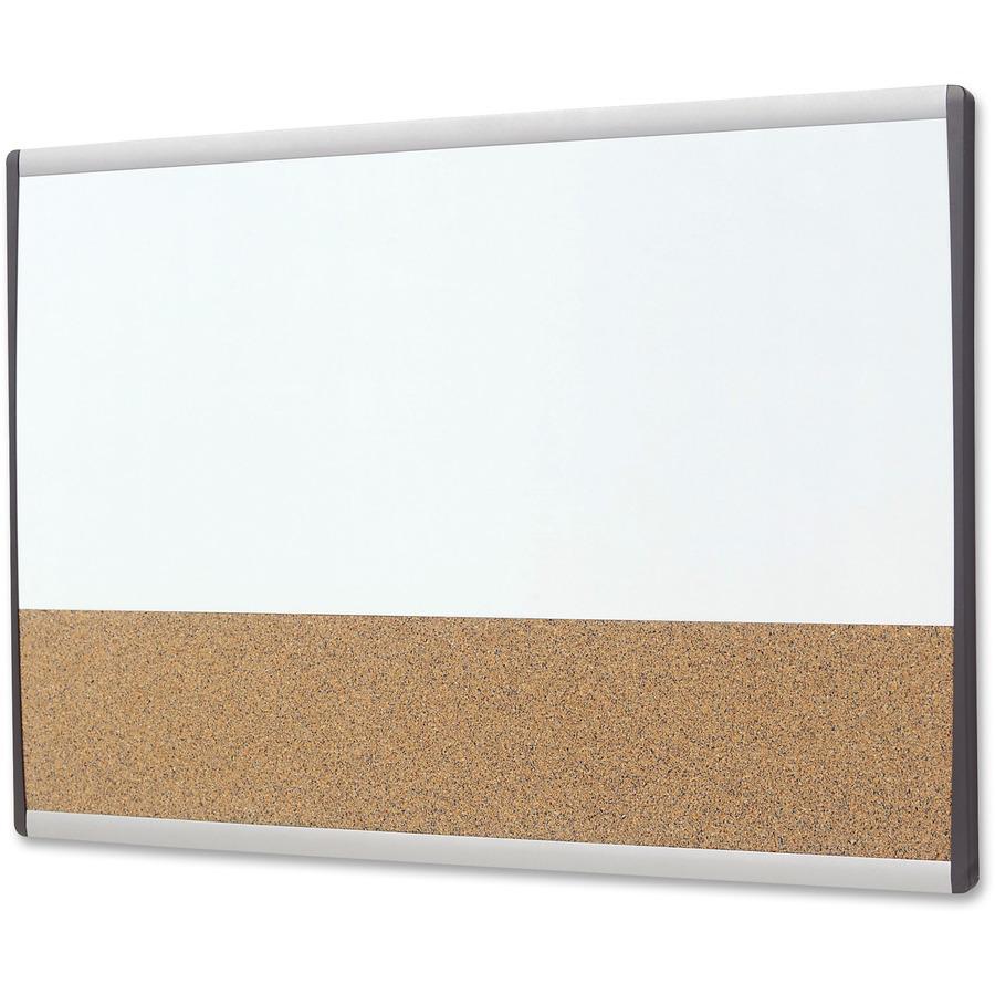 Quartet Arc Cubicle Combination Board - 30" (2.5 ft) Width x 18" (1.5 ft) Height - White Cork Surface - Silver Aluminum Frame - Horizontal - Magnetic - 1 Each. Picture 2