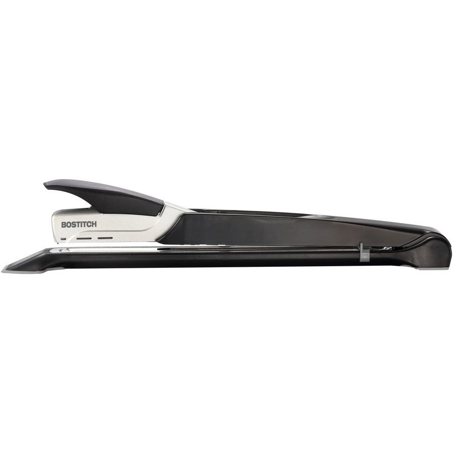Bostitch Long Reach Antimicrobial Stapler - 25 of 30lb Paper Sheets Capacity - 210 Staple Capacity - Full Strip - 1/4" Staple Size - 1 Each - Black, Silver. Picture 6