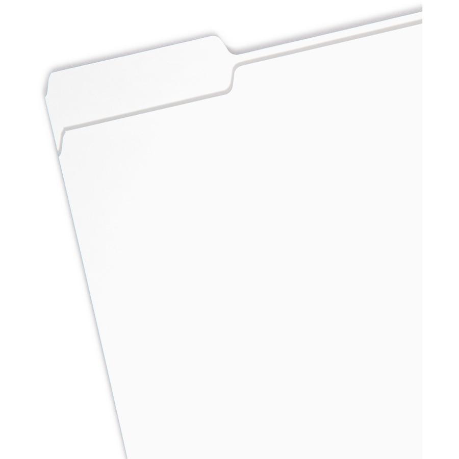 Smead Colored 1/3 Tab Cut Letter Recycled Top Tab File Folder - 8 1/2" x 11" - Top Tab Location - Assorted Position Tab Position - White - 10% Recycled - 100 / Box. Picture 8