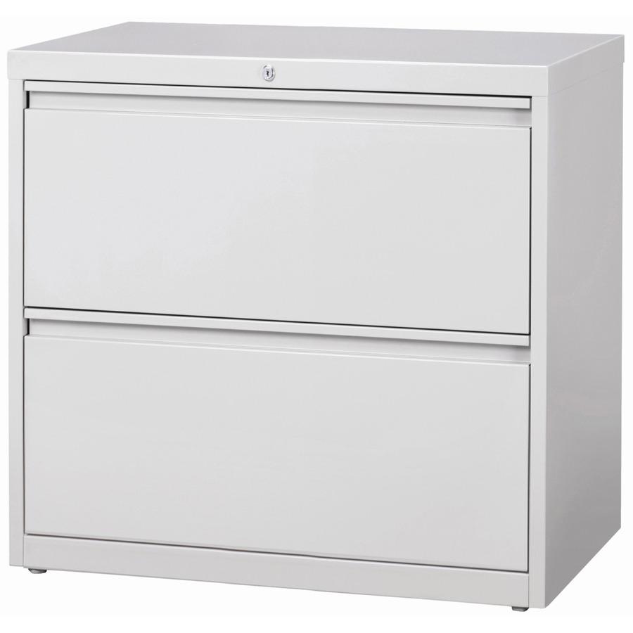 Lorell Fortress Series Lateral File - 36" x 18.6" x 28.1" - 2 x Drawer(s) for File - Legal, Letter, A4 - Lateral - Rust Proof, Leveling Glide, Interlocking, Ball-bearing Suspension, Label Holder, Hang. Picture 3