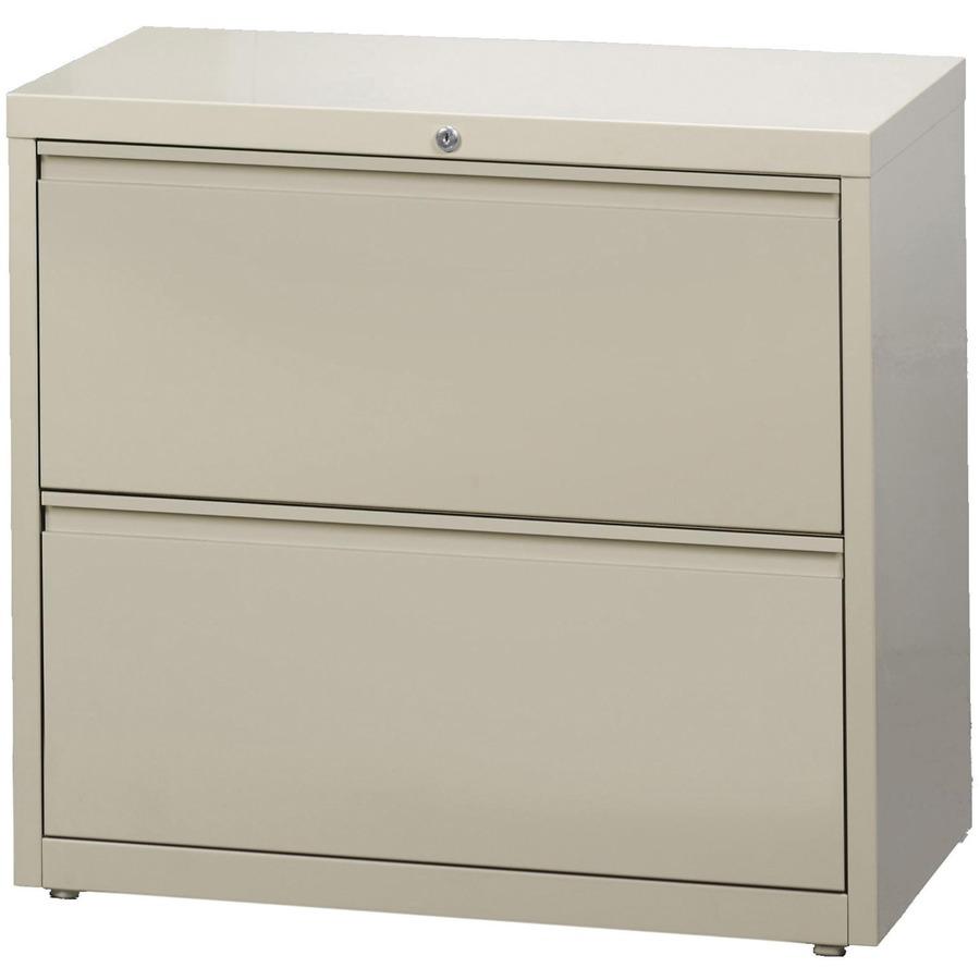 Lorell Fortress Series Lateral File - 36" x 18.6" x 28.1" - 2 x Drawer(s) for File - Legal, Letter, A4 - Lateral - Rust Proof, Leveling Glide, Interlocking, Ball-bearing Suspension, Label Holder - Put. Picture 3