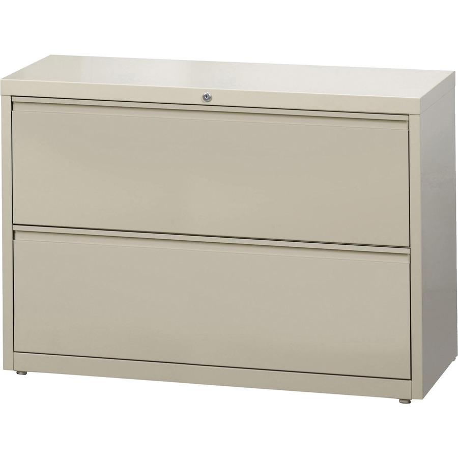 Lorell Fortress Series Lateral File - 42" x 18.6" x 28.1" - 2 x Drawer(s) for File - Legal, Letter, A4 - Lateral - Rust Proof, Leveling Glide, Ball-bearing Suspension, Interlocking, Label Holder - Put. Picture 3