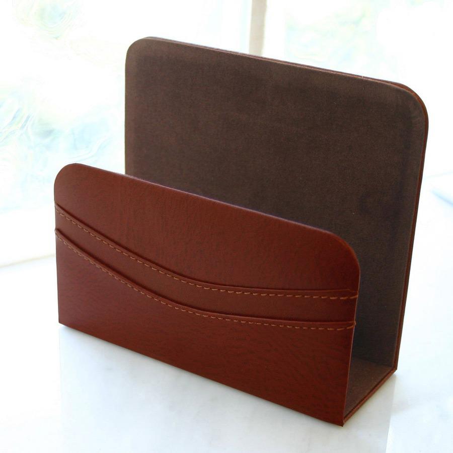 Dacasso Letter Holder - Leather - Mocha. Picture 4