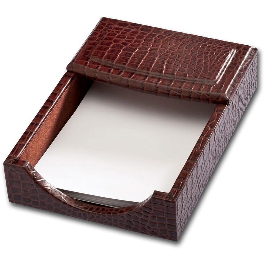 Dacasso Crocodile Embossed Memory Holder - Leather - Brown. Picture 4