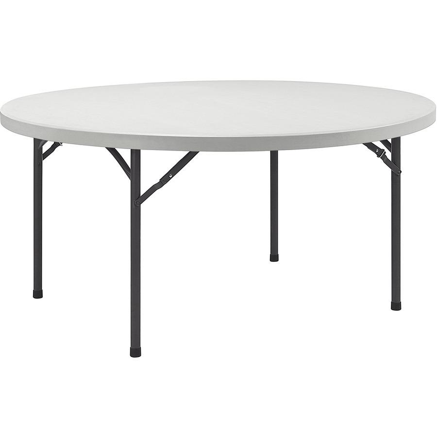 Lorell Ultra-Lite Banquet Folding Table - Round Top - 800 lb Capacity x 71" Table Top Diameter - 29.25" Height x 71" Width x 71" Depth - Gray, Powder Coated - 1 Each. Picture 5