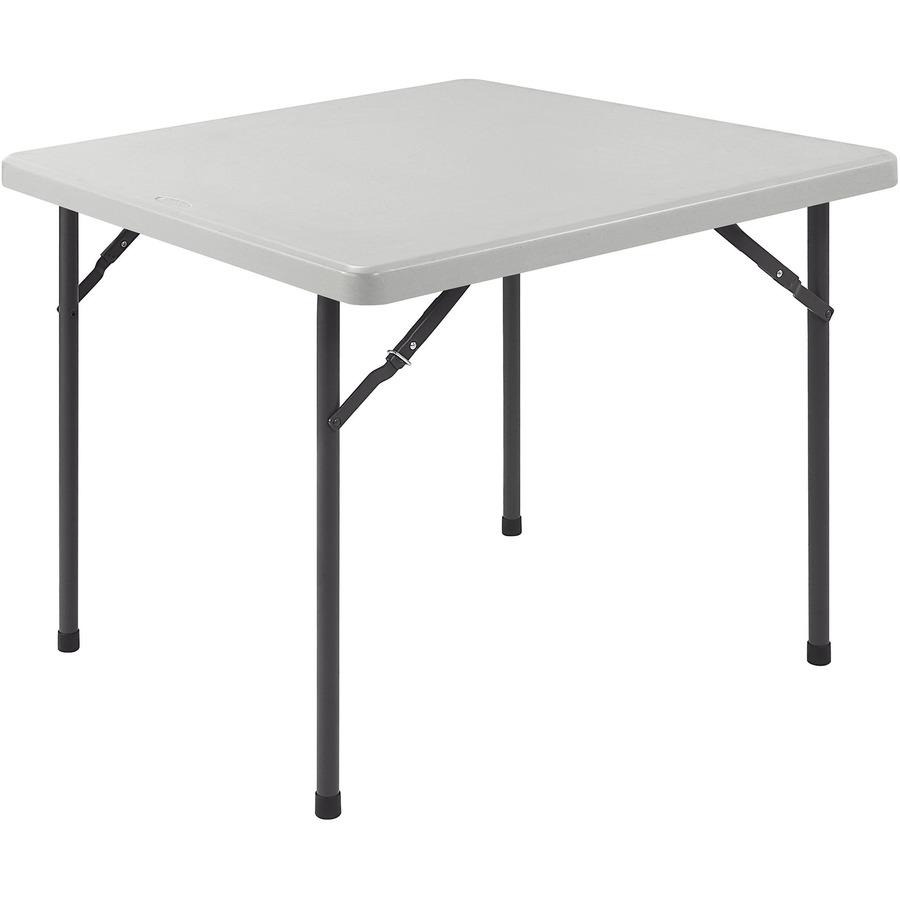 Lorell Banquet Folding Table - Four Leg Base - 29" Height x 36" Width x 36" Depth - Gray, Powder Coated - 1 Each. Picture 7