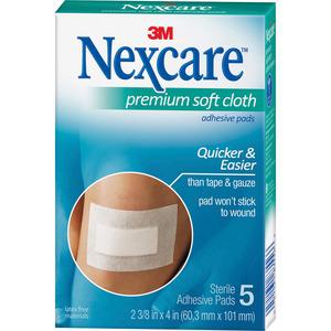 Nexcare Soft Cloth Premium Adhesive Gauze Pad - 3 Ply - 2.38" x 3" - 15/Box - White. Picture 4