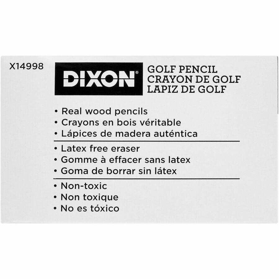 Dixon Pre-sharpened Wood Golf Pencils - #2 Lead - Yellow Wood Barrel - 144 / Box. Picture 4