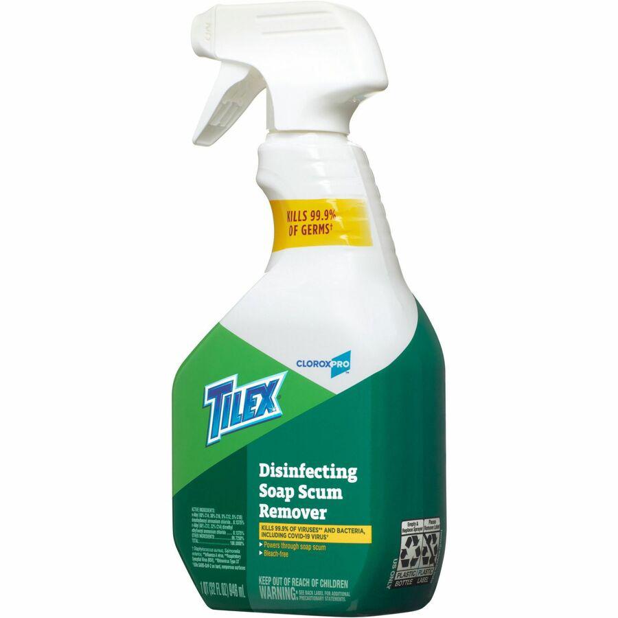 CloroxPro&trade; Tilex Disinfecting Soap Scum Remover - For Multipurpose - 32 fl oz (1 quart) - 9 / Carton - Disinfectant, Deodorize, Anti-bacterial. Picture 7