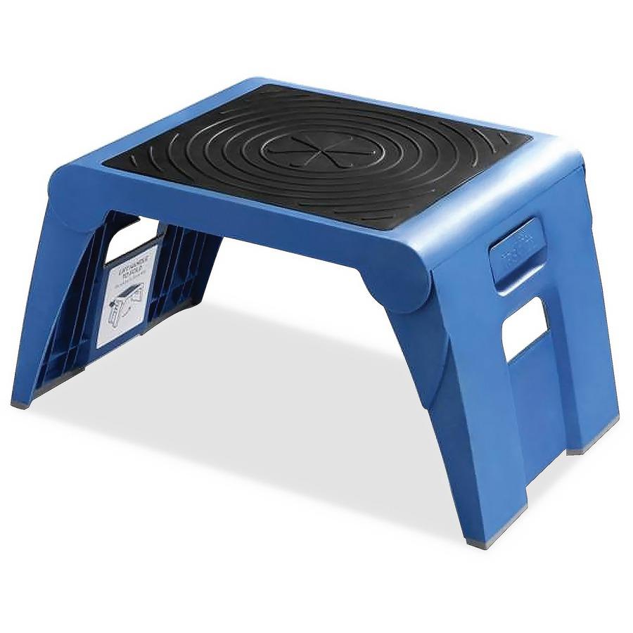 Cramer One Up Nonslip Folding Step Stool - 1 Step - 9.5" x 14.5" x 11.3" - Blue. Picture 3