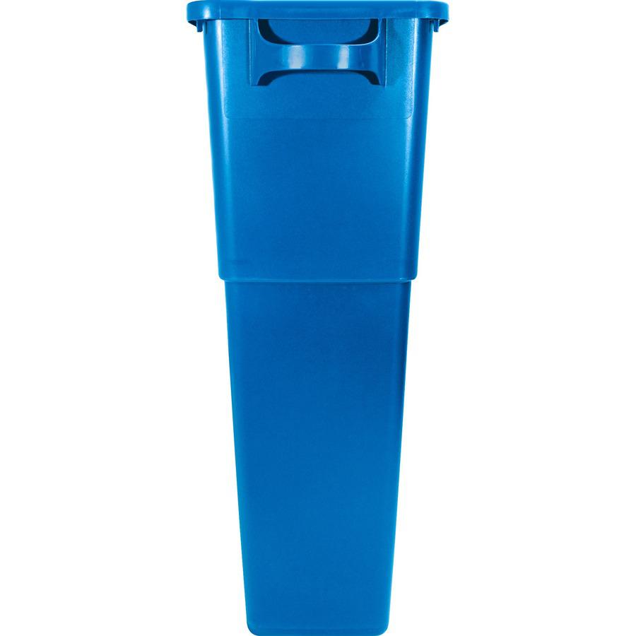Genuine Joe 23 Gallon Recycling Container - 23 gal Capacity - Rectangular - 30" Height x 22.5" Width x 11" Depth - Blue, White - 1 Each. Picture 6