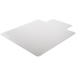 Lorell Wide Lip Low-pile Chairmat - Carpeted Floor - 53" Length x 45" Width x 0.122" Thickness - Lip Size 12" Length x 25" Width - Vinyl - Clear - 1Each. Picture 2