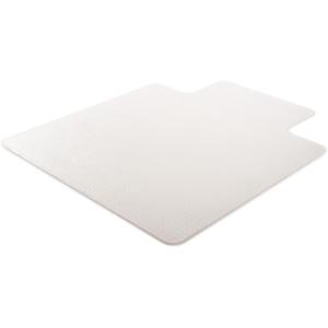 Lorell Plush-pile Wide-Lip Chairmat - Carpeted Floor - 53" Length x 45" Width x 0.173" Thickness - Lip Size 12" Length x 25" Width - Vinyl - Clear - 1Each. Picture 8