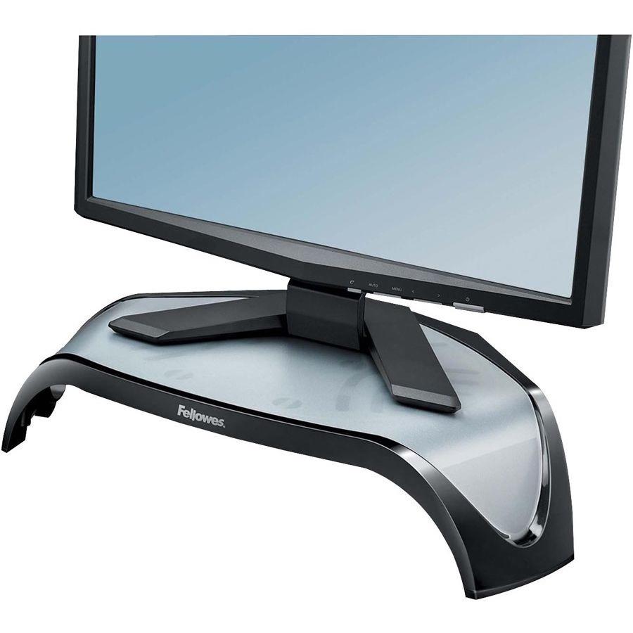 Fellowes Smart Suites&trade; Corner Monitor Riser - Up to 21" Screen Support - 40 lb Load Capacity - Flat Panel Display Type Supported - 5.1" Height x 18.5" Width x 12.5" Depth - Desktop - Acrylonitri. Picture 4