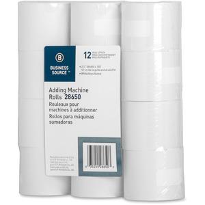 Business Source 150' Adding Machine Rolls - 2 1/4" x 150 ft - 12 / Pack - Sustainable Forestry Initiative (SFI) - Lint-free - White. Picture 11