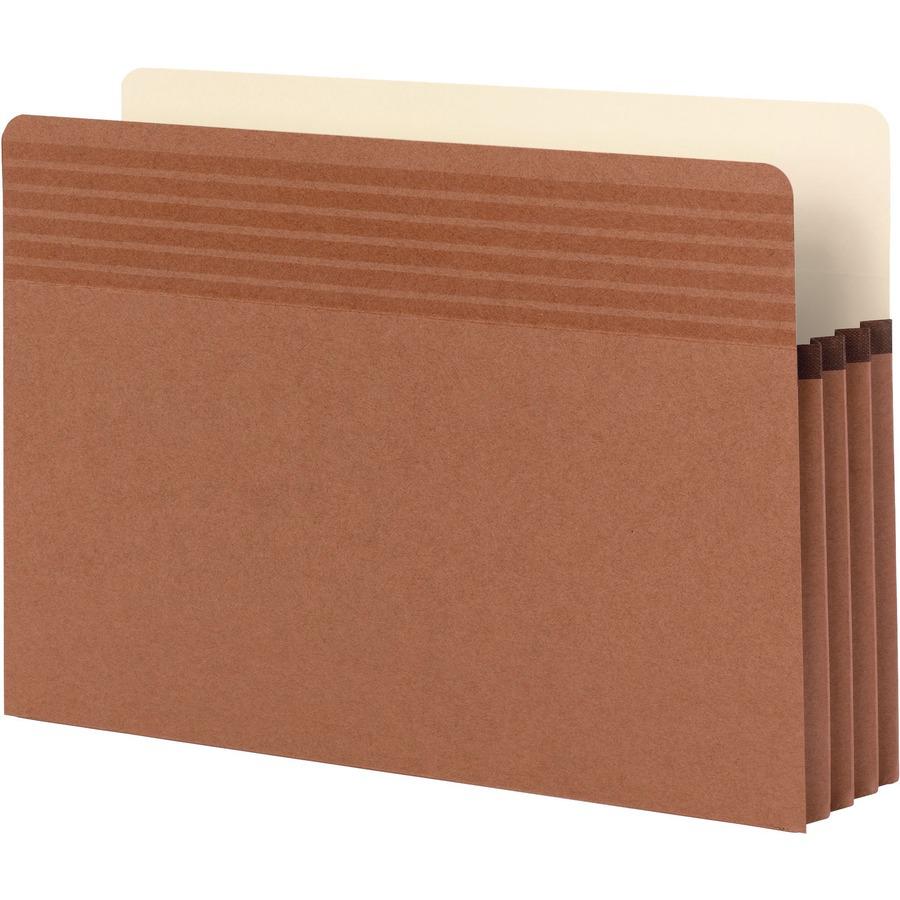 Smead Easy Grip Straight Tab Cut Legal Recycled File Pocket - 8 1/2" x 14" - 3 1/2" Expansion - Pressboard - Redrope - 30% Recycled - 25 / Box. Picture 5