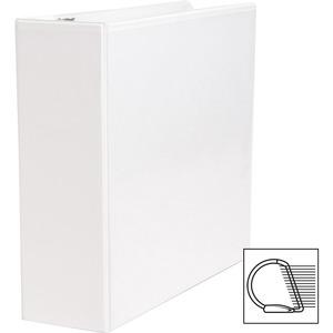 Business Source Basic D-Ring White View Binders - 3" Binder Capacity - Letter - 8 1/2" x 11" Sheet Size - D-Ring Fastener(s) - Polypropylene - White - 1.70 lb - Clear Overlay - 1 Each. Picture 4
