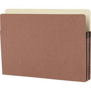 Business Source Straight Tab Cut Legal Recycled File Pocket - 8 1/2" x 14" - 1 3/4" Expansion - Redrope - Redrope - 30% Recycled - 25 / Box. Picture 4