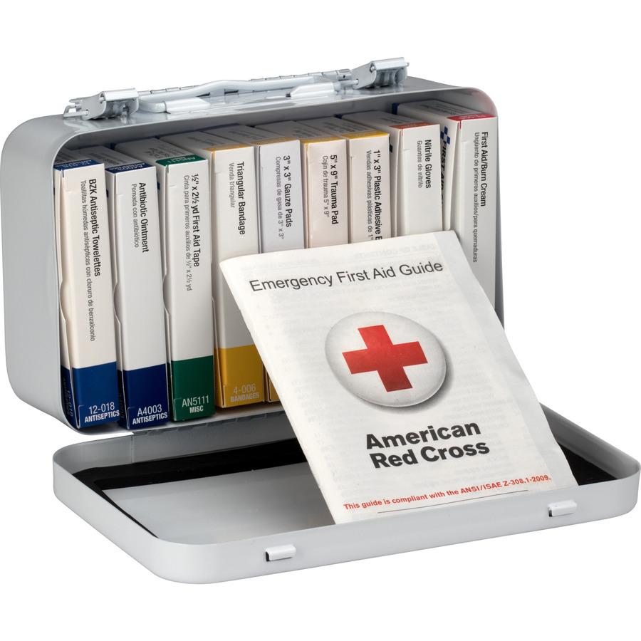 First Aid Only 10-unit ANSI 64-piece First Aid Kit - 64 x Piece(s) For 10 x Individual(s) - 4.5" Height x 7.5" Width x 2.4" Depth Length - Metal Case - 1 Each. Picture 6
