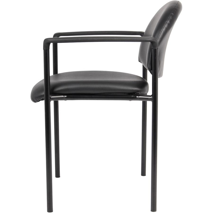 Boss Diamond Stacking Chair with Arm - Black - Fabric. Picture 5