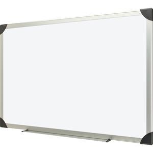Lorell Aluminum Frame Dry-erase Boards - 96" (8 ft) Width x 48" (4 ft) Height - White Styrene Surface - Aluminum Frame - 1 Each. Picture 2