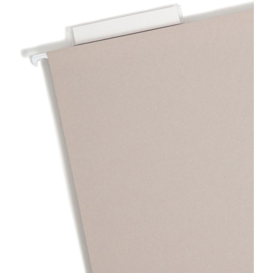 Smead TUFF 1/3 Tab Cut Letter Recycled Hanging Folder - 8 1/2" x 11" - 2" Expansion - Top Tab Location - Steel Gray - 10% Recycled - 18 / Box. Picture 6
