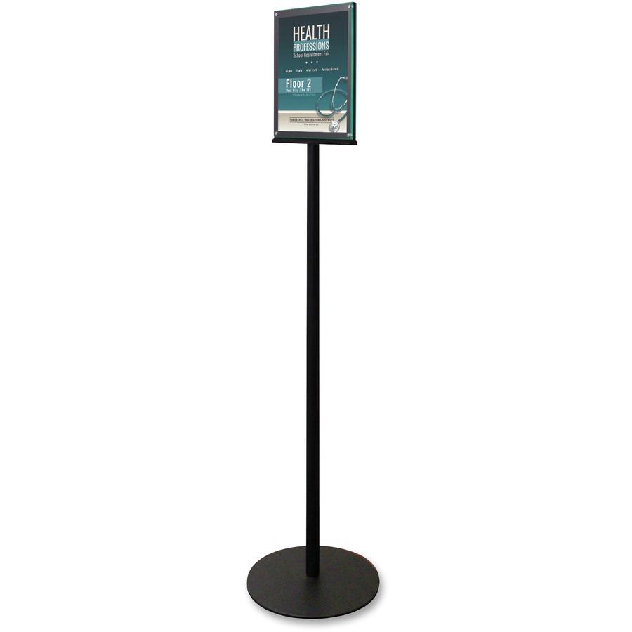 Deflecto Double-Sided Magnetic Sign Display - 1 Each - 13" Width x 56" Height x 12.9" Depth - 8.50" Holding Width x 11" Holding Height - Magnetic - Metal, Plastic - Indoor - Black. Picture 12