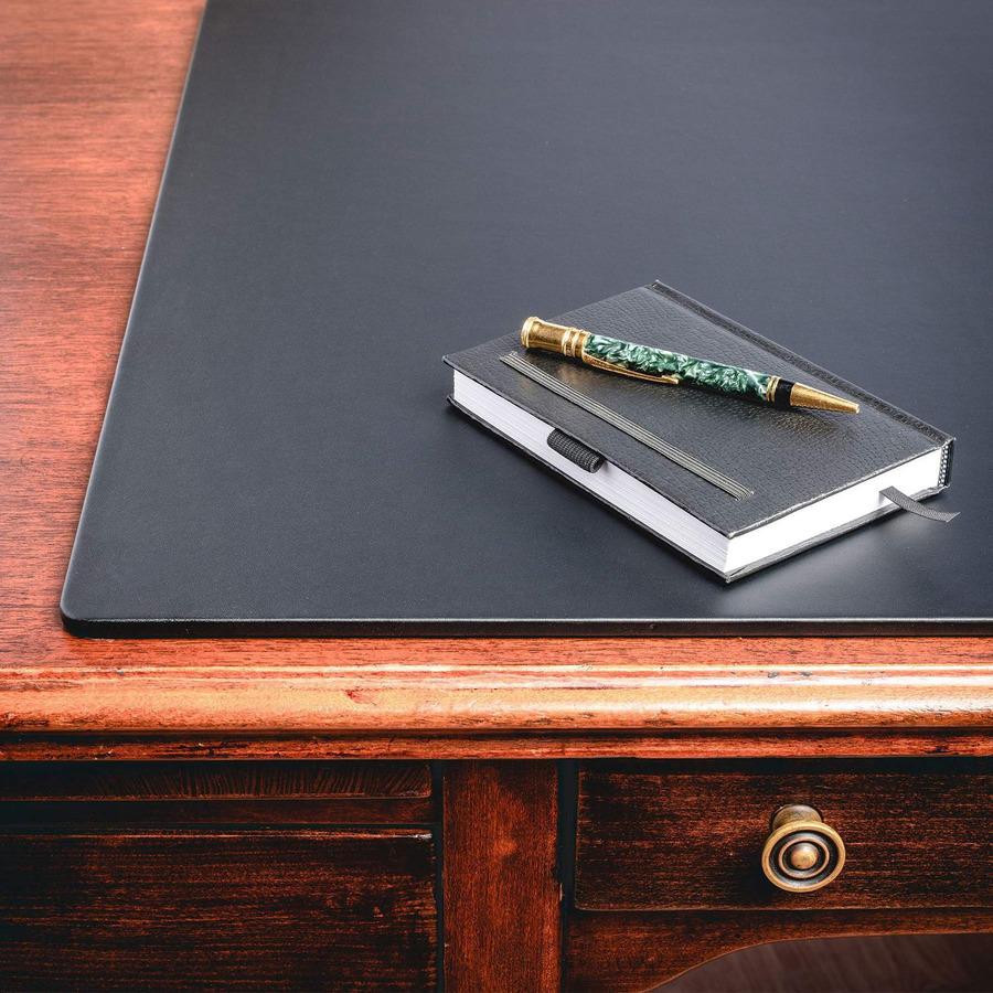 Dacasso Desk Mat - Black Leatherette - Rectangle - 24" Width x 19" Depth - Felt - Leatherette - Black. Picture 7